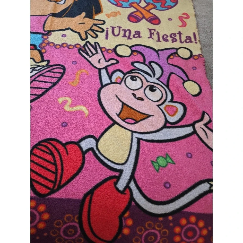 2004 Dora The Explorer And Boots Fleece Blanket Nick Jr 54x48‎ Inches